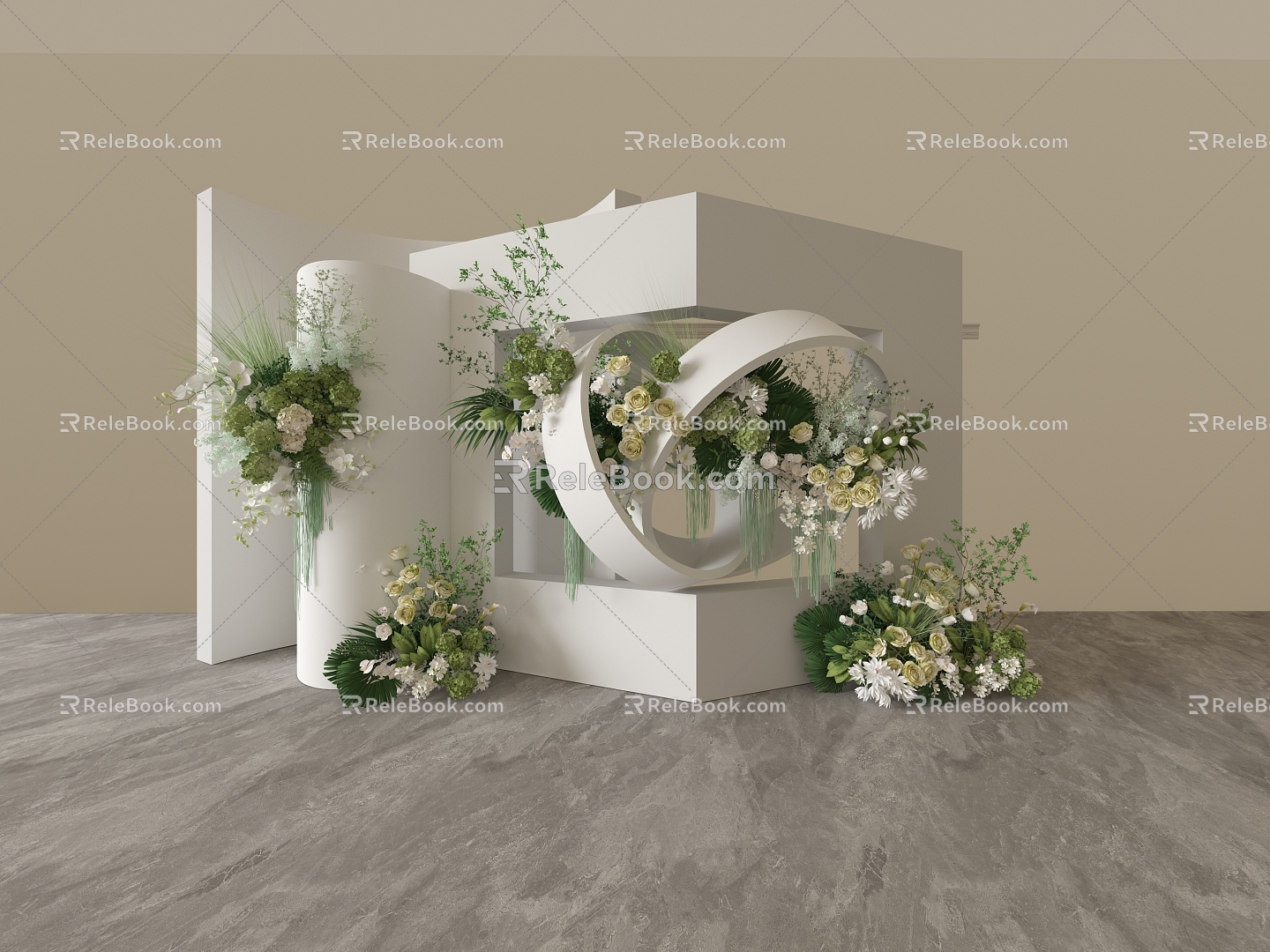 Plant pile beauty Chen green plant floral flowers 3d model