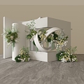 Plant pile beauty Chen green plant floral flowers 3d model