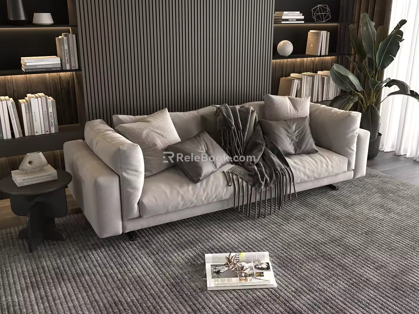 Side table of double sofa 3d model