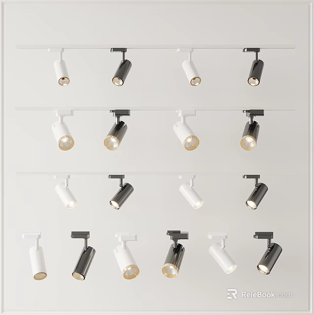 Modern Downlights and Spotlights in Various Styles for Home Lighting Decor 3d model