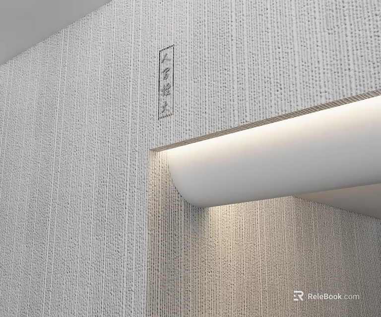 Modern Ceiling Design With LED Strip Lighting And Sleek Gypsum Lines In Interior Space 3d model 