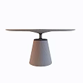 Stylish Modern Brown Table Design With Conical Base And Round Top 3d model