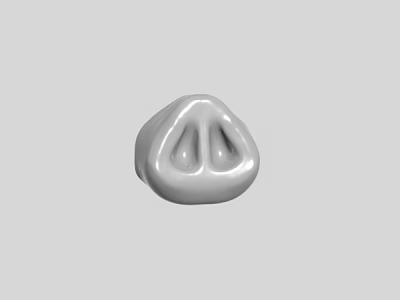 Cartoon Style Game And Movie Character Nose With Round Shape And Nostrils 3d model