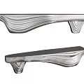 Modern Reception Desk With Wave Design Metal Base And Smooth Surface Finish 3d model