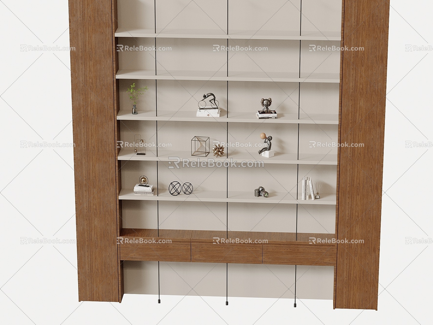 Modern Decorative Cabinet Bookcase 3d model