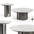 Elegant Modern Coffee Table With White Marble Top And Geometric Metal Base Design