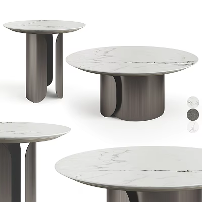 Elegant Modern Coffee Table With White Marble Top And Geometric Metal Base Design 3d model