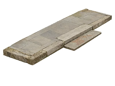 Natural Stone Slabs And Wooden Plank Design For Decorative Platform 3d model