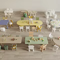 Children's Table and Chair Combination Leisure Table and Chair Game Table and Chair Kindergarten Table and Chair 3d model