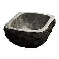 Unique Natural Stone Wash Basin with Cracked Texture and Organic Above Counter Design