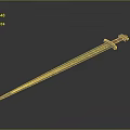 Ancient Sword With Intricate Engravings Red Hilt And Rustic Metallic Surface