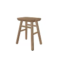 Natural Wooden Stool With Oak Material And Sleek Cross Leg Design For Home Use