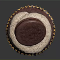 Chocolate Cupcake With Yellow Paper Liner White Cream Frosting And Oreo Cookie Topping