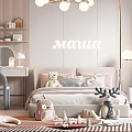 Cozy Modern Kids Bedroom With Soft Tones Stuffed Toys And Furniture