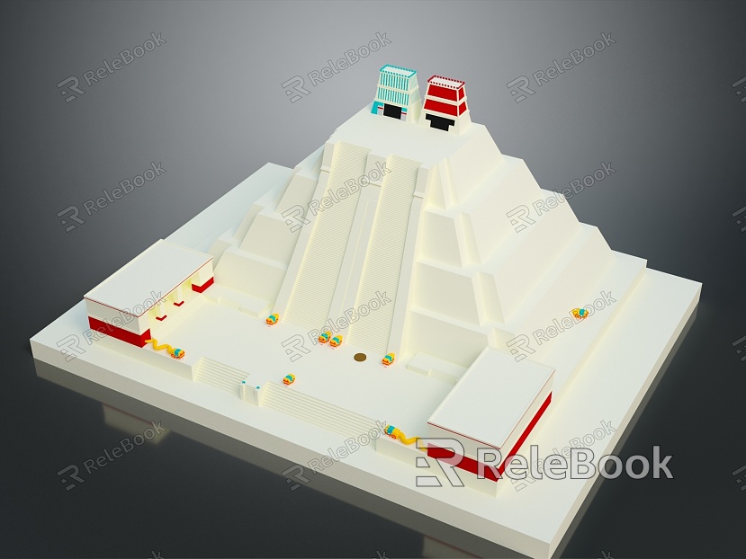 Temple Tower Stone Takatong Tower Pyramid Mayan Pyramid Mayan Stone Tower Totem Tribal Totem model