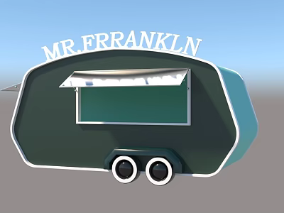 MR.FRANKLIN Functional Mobile Food Truck With Awning Window And Vendor Design 3d model