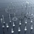 Modern Fountain Round Fountain Pool Square Fountain Water Column Water Drop 3d model