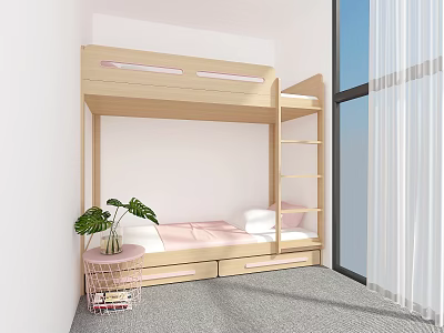 Modern Bunk Bed Bunk Bed Solid Wood Bed Bunk Bed Bunk Bed Bunk Bed Children's Bed 3d model