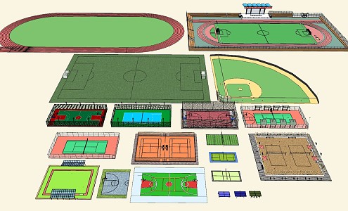 modern football stadium sports ground 3d model