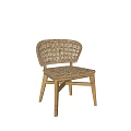 Natural Woven Single Chair with Light Wooden Frame Minimalist Contemporary Design