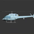 Detailed Light Blue Helicopter Model With Rotors Landing Gear On Reflective Surface