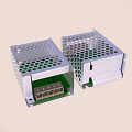 Two Power Supply Enclosures With Grid Design And Green Interior Components 3d model
