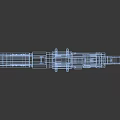 Futuristic Tactical Rifle Design With Scope Wooden Accents And Red Light Indicator