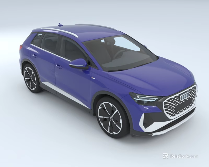 Audi Blue SUV Modern Exterior Design With Sleek Front Grille And Alloy Wheels 3d model 