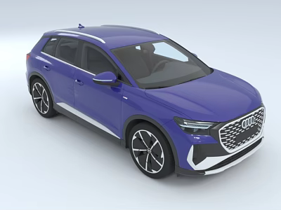 Audi Blue SUV Modern Exterior Design With Sleek Front Grille And Alloy Wheels 3d model