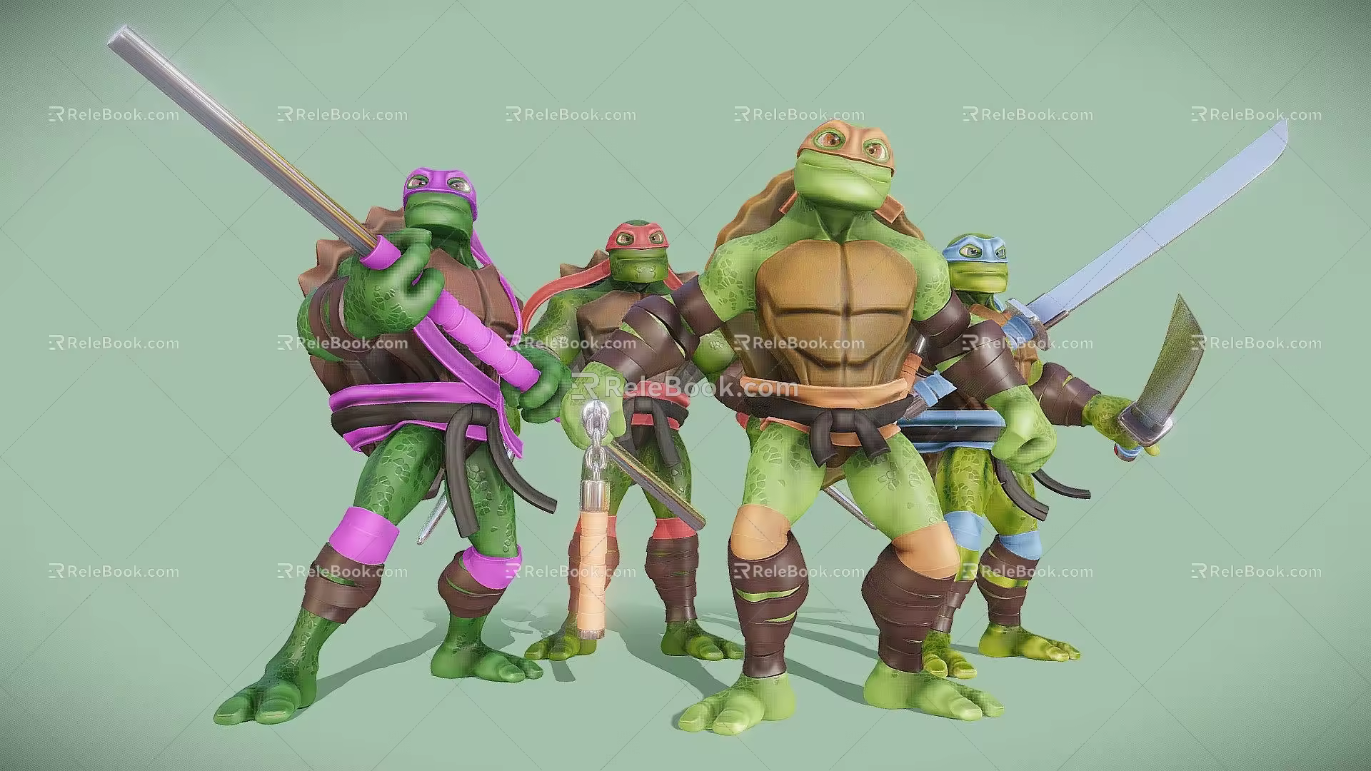 Modern game character Ninja Turtles 3d model