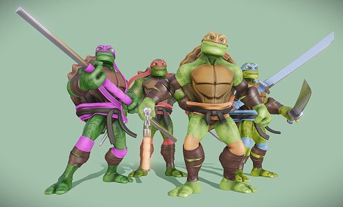 Modern game character Ninja Turtles 3d model