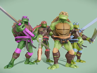 Modern game character Ninja Turtles 3d model
