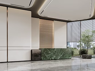 Modern Hotel Entrance Lobby 3d model