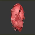 Red Broken Heart Shaped Decorative Ornament Set With Geometric Fragments And Reflective Surface