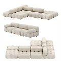 Modern Modular Sofa Set With Beige Upholstered Fabric And Multiple Configurations