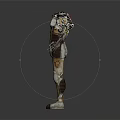 Futuristic Sci Fi Armored Suit With White Brown And Gold Design