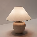 Elegant Table Lamp With Ceramic Base And Beige Fabric Lampshade 3d model