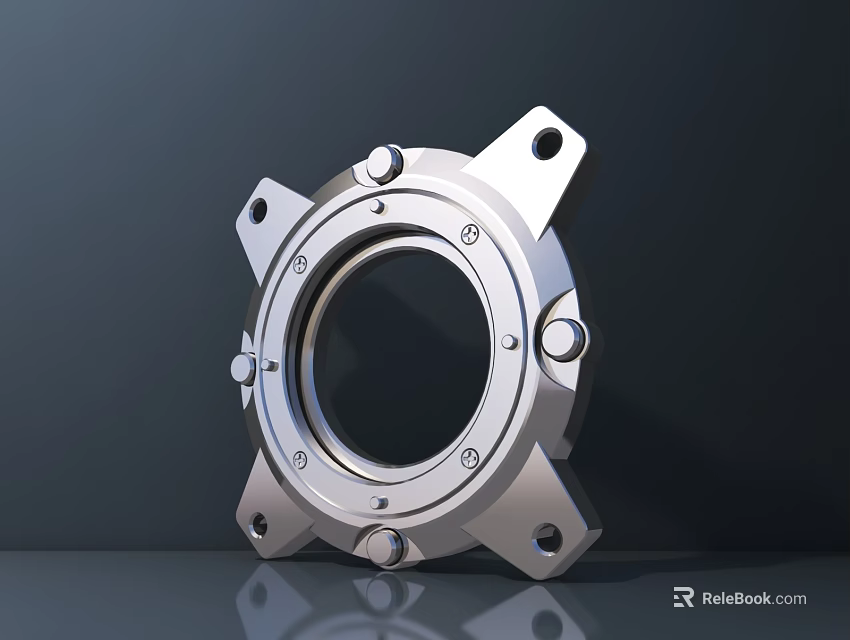 Tire Metal Hub Component With Bolts And Holes For Vehicle Wheel Construction 3d model 