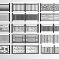 Various Decorative Fence Designs Featuring Different Patterns And Modern Styles 3d model