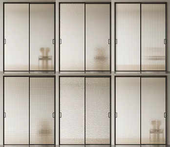 Modern sliding door glass sliding door 3d model