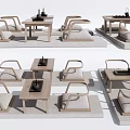 Elegant Tea Table and Chairs Set with Comfortable Cushions and Wooden Design