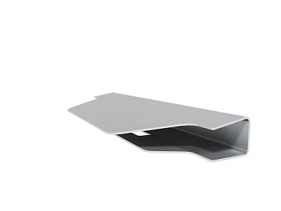 Silver Elongated Metal Structural Component With Sloped Edge And Groove Design 3d model