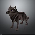 3D Wolf Character With Brown Fur Blue Eyes And Pointed Ears