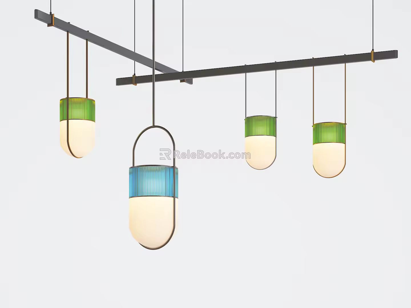 Modern chandelier multicolor glass lamp combination 3d model