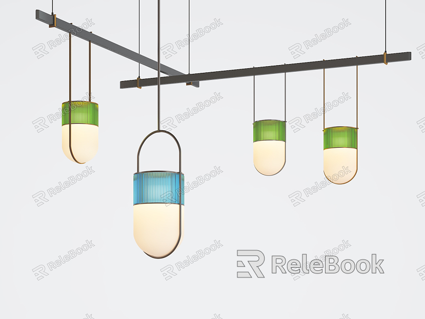 Modern chandelier multicolor glass lamp combination model