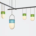 Modern chandelier multicolor glass lamp combination 3d model