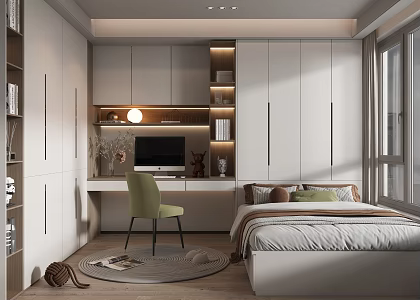 Modern Tatami Bedroom 3d model