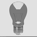 Transparent Light Bulb With Visible Filament And Metal Screw Base On Light Background