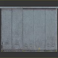 Gray Metal Electrical Equipment Cabinets With Warning Signs And Safety Labels