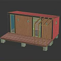 Modern Wooden House Design with Wooden Deck Railing Glass Windows and Concrete Pillars